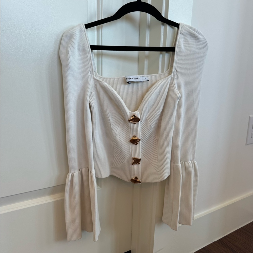 Self-Portrait Rib Knit Cardigan - Picture 6 of 7